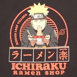Vintage Naruto Shippuden Mens T-Shirt Medium Black‎ Ramen Shop Anime
